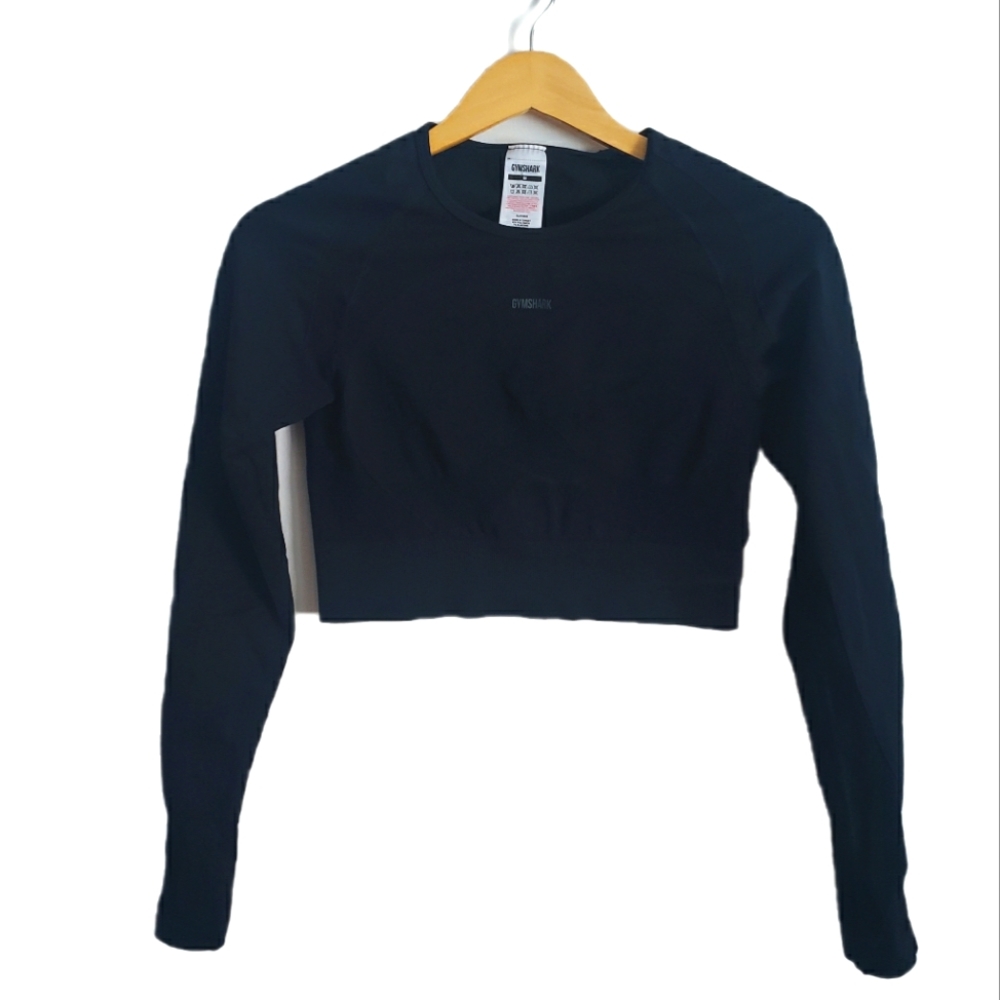 Gymshark Black Long Sleeve Crop Top